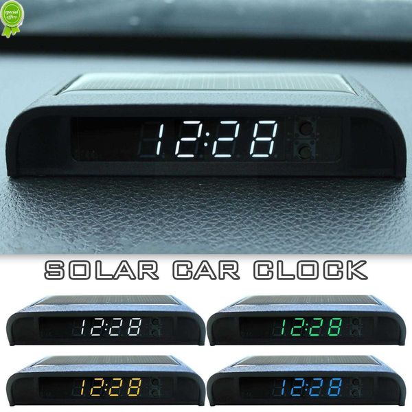 Nuovo orologio digitale automatico Orologio per auto Interno Stick-On Digitale solare Orologio solare Alimentazione Decorazione 24 ore su 24 Alimentato tramite USB per auto Electroni C8E8