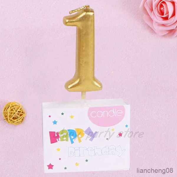 Candele Candela con numero dorato con lettera Candela di compleanno Scatola per torta placcata oro Candela decorativa creativa all'ingrosso
