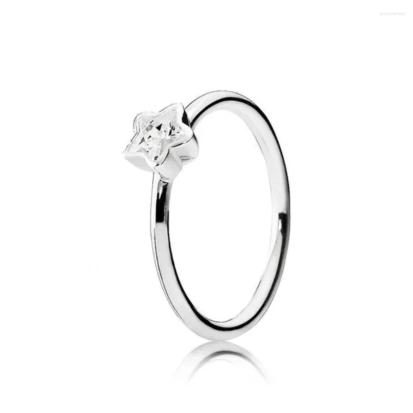 Anelli a grappolo Autentico anello di moda con stella in argento sterling 925 per gioielli fai da te regalo da donna