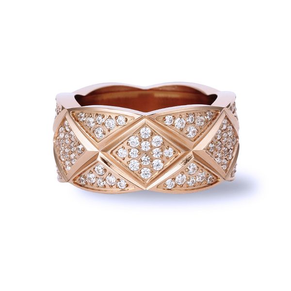 Liebesring Herrenringe Eheringe für Frauen Klassische Luxusdesignerfrauen Titanstahl Vergoldeter Schmuck Gold Silber Rose Nie verblassen Optional Größe 6-10