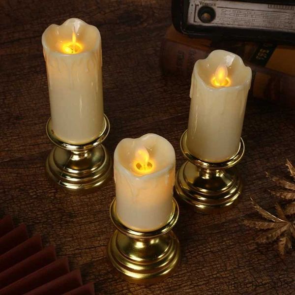 Velas vela com base led luz de vela cintilante para festa de aniversário de natal decoração interior r231113