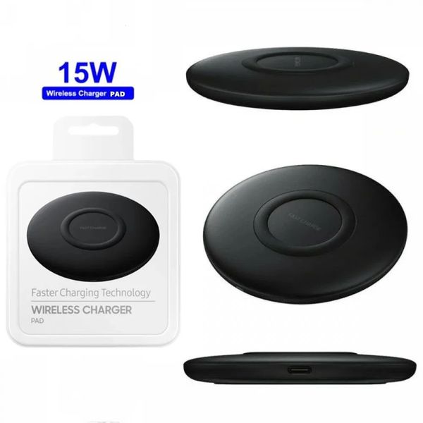 S10 CARREGADOR sem fio qi 15W para Samsung Galaxy S23 S22 Ultra Mini Charging Pad com cabo de carregamento tipo C para iPhone 14 13 Pro Max na caixa de varejo