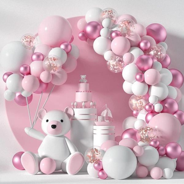 Decorazione per feste Rose Balloon Garland Arch Kit Matrimonio Compleanno Ragazze Baby Shower Gender Reveal Battesimo Ballon Baloon Decor