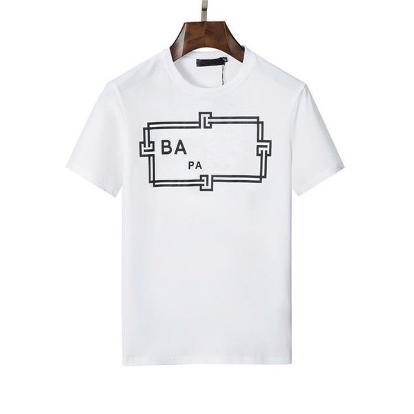 Camiseta de grife masculina tsshirt colo de manga curta de manga curta