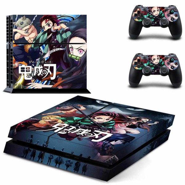 Konsolendekorationen Demon Slayer Kimetsu no Yaiba PS4 Aufkleber Skin PS 4 Aufkleber Decals Cover für PlayStation 4 PS4 Konsole Controller Skins Vinyl Z0413