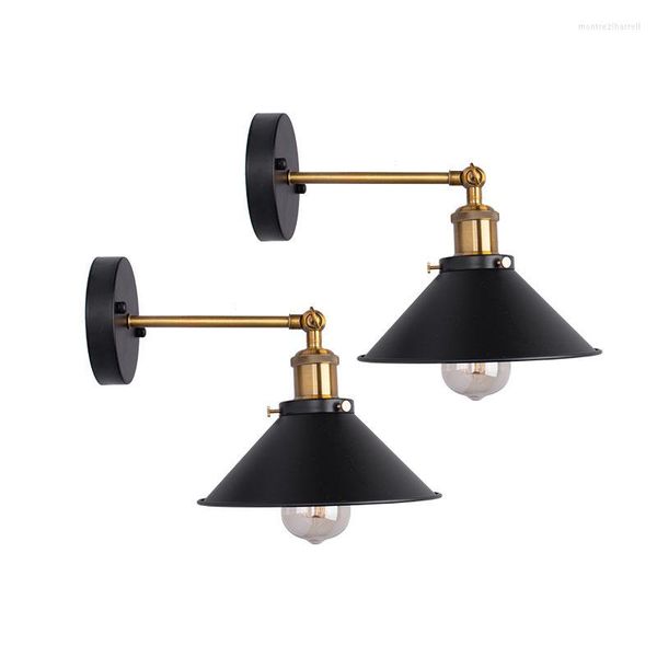 Duvar lambaları Vintage Sconce Restoranlar Galerileri İçin Ayarlanabilir Endüstriyel Lamba Işığı Koridor Mutfak Siyah E27 İç Mekan Dekor Işıkları