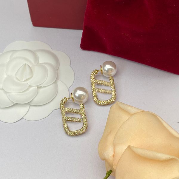 designerdesigners brinco para mulheres moda jóias designer studs brincos pérolas de ouro v clássico orelha hoop diamantes pingentes 2304136pe
