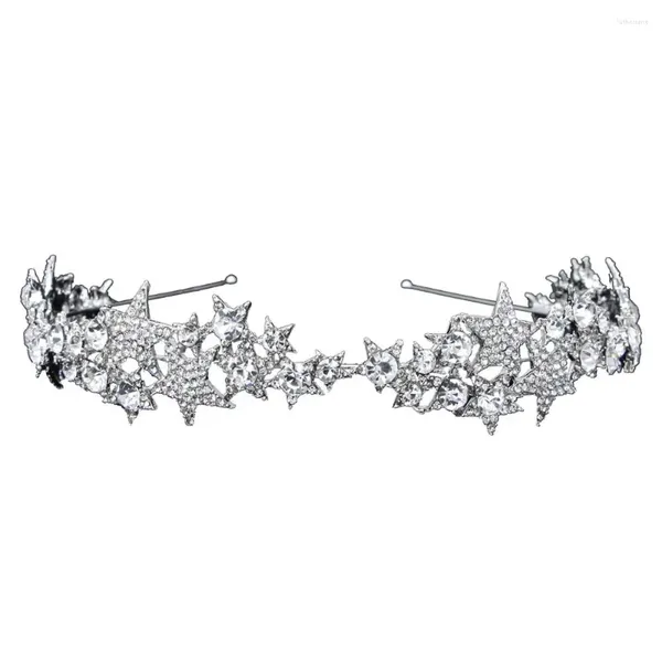 Fermagli per capelli Cute Star Diademi Fasce per capelli Strass di cristallo Copricapo Corone per la sposa Ragazza Copricapo Gioielli da sposa Accessori da sposa