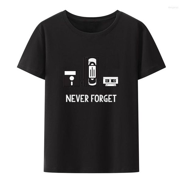 T-shirt da uomo All Things Apparel Never Forget Tech T-shirt da uomo T-shirt grafica unisex a maniche corte con o-collo Camicia casual retrò classica