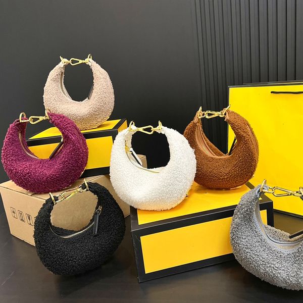 Saco gráfico fuzzy hobo embreagem mini roma veludo meia lua enxurrada crossbody bolsa senhora couro de jacaré sacos de ombro mulheres luxurys bolsa tote i6K0 #