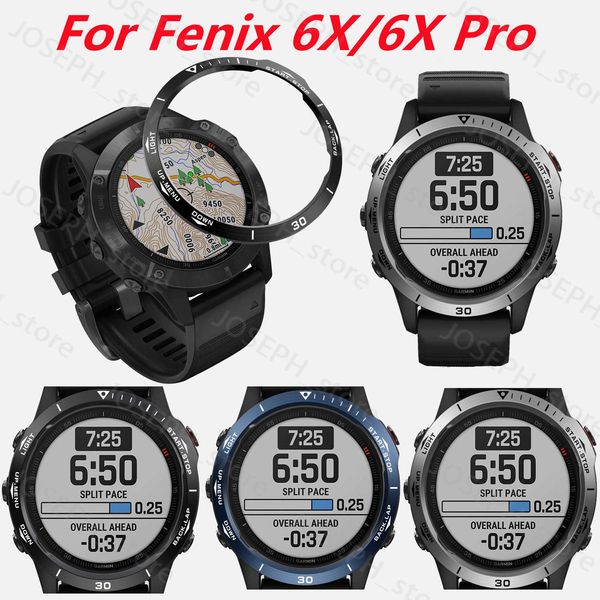 Altri accessori di moda Custodia per anello con castone in metallo per Garmin Enduro Fenix 6X Custodia per cinturino per orologio con cornice per Garmin Fenix 6X Pro / 6X Band J230413