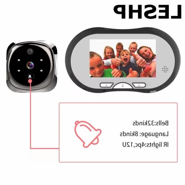 Detector de corpo humano, sistema de interfone com vídeo, intercomunicador visual, campainha, noite, 43 espaços, tela lcd tft, visão, monitor interno, wnxpk