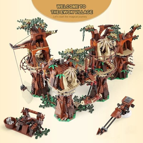 Diecast Modelo Ewok Village Compatível 10236 Star Series Construtor Set Building Blocks para Adultos Tijolos Brinquedos Crianças Presentes de Natal 231110