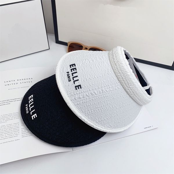 Шляпа моды Sunshade Hat без головы унисекс Sun Hat Beach Sport Hats Дизайнер классический Seersucker Черно -белая пара две цветные козырьки