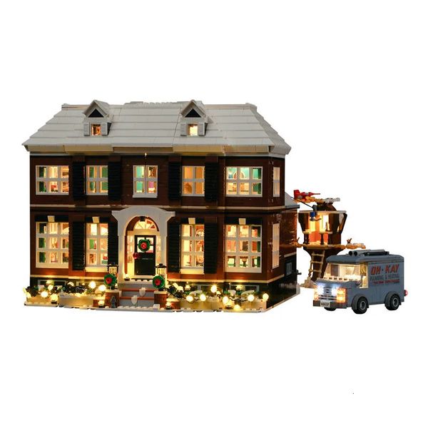 Diecast Modell 2023 3955pcs 21330 Home Alone Haus Set Building Blocks Bricks Bildungsspielzeug für Boy Kids Weihnachtsgeschenke 231110