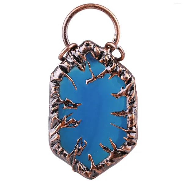 Ожерелья с подвеской Синий Агат Камень Для DIY Ожерелье Изготовление Ювелирных Изделий Винтаж Женщины Мужчины