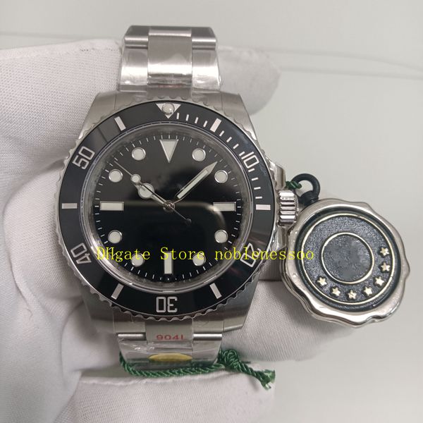 Real Photo Mens 40 мм без свиданий часов Men 114060 Black Dial Ceramic Bezel 904L Стальная сплошная полоса Dive Kif Shock Apporber NF V12 Sport Cal.3130 Движение Автоматические часы