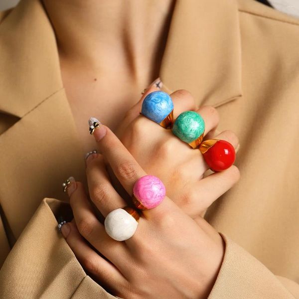 Cluster Ringe Mode Einfache Große Edelstein Finger Für Männer Frauen Paar 2023 Est Edelstahl Schmuck Verlobung Jahrestag Geschenk