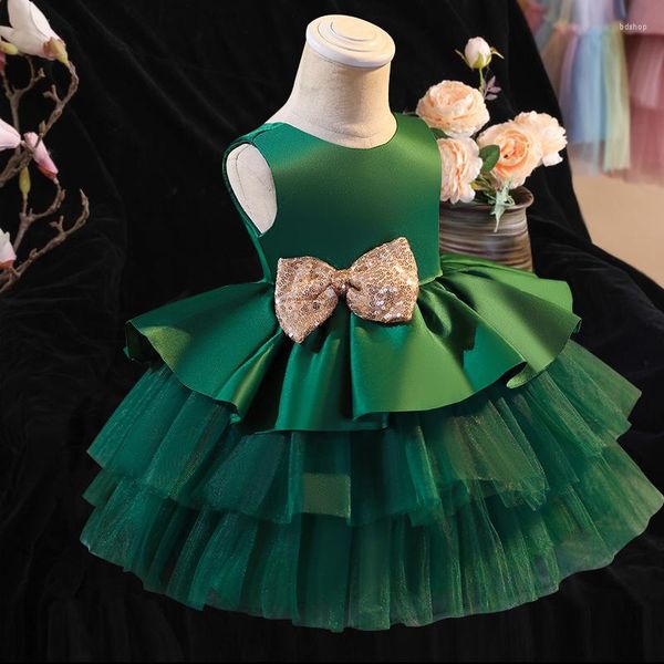 Vestidos de menina vestido para crianças bolo de fio de arco infantil bebê princesa de Natal, ano 2023, fantasia de 0-5 anos