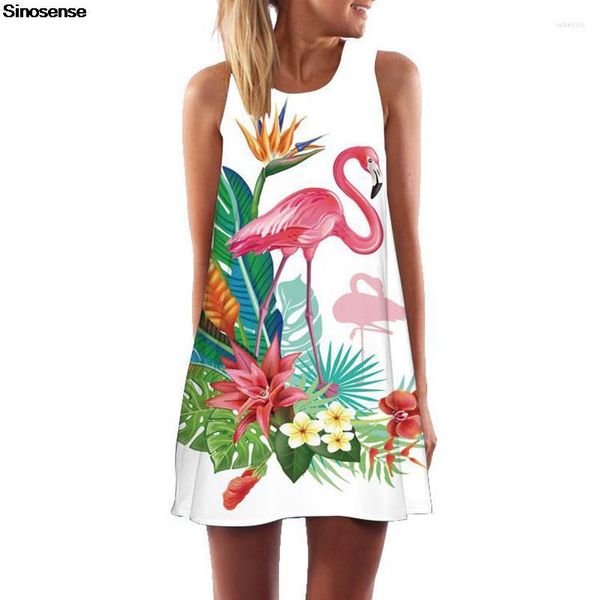 Vestidos casuais vestido flamingo floral vintage