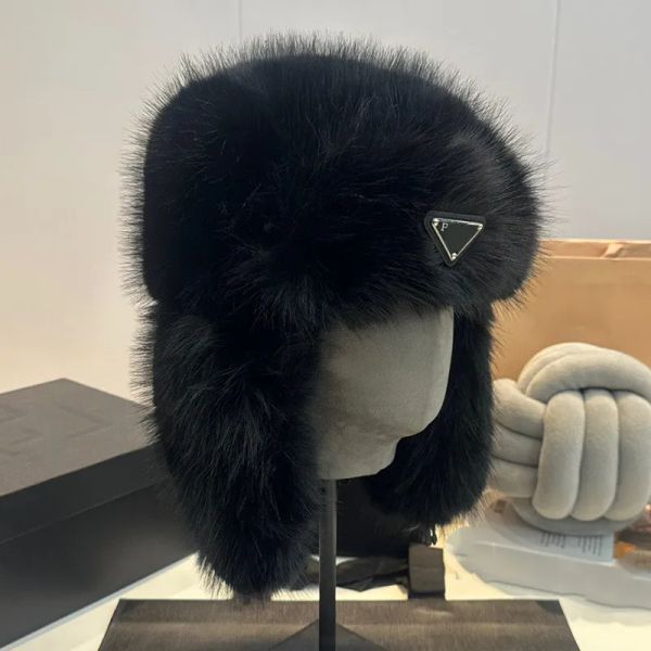Chapéu de inverno feminino designer gorro masculino triângulo invertido emblema chapéu quente personalizado bonito proteção de orelha chapéu ao ar livre casual gorro chapéu frio G2311146PE-5