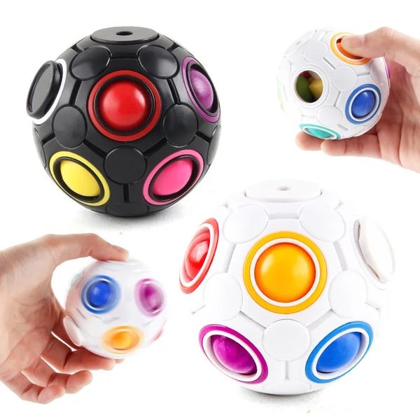 Fidget brinquedos anti-stress arco-íris bola mágica cubo futebol quebra-cabeça adulto relivef estresse educacional coloração aprendizagem crianças brinquedo