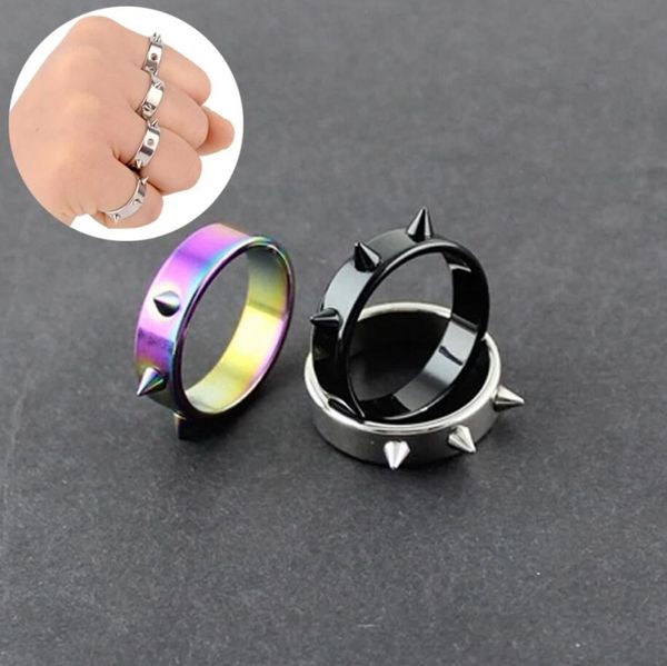 Unisex Reise Punk Stil selbstverteidigung Dorn Stahl Ring Edelstahl Schönheit Outdoor Survival Ring Mode Nagel Ring Schmuck