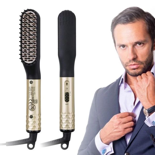 Alisadores de cabelo profissional pente escova alisador de barba multifuncional alisamento modelador rápido aquecimento ferramentas de estilo 231113
