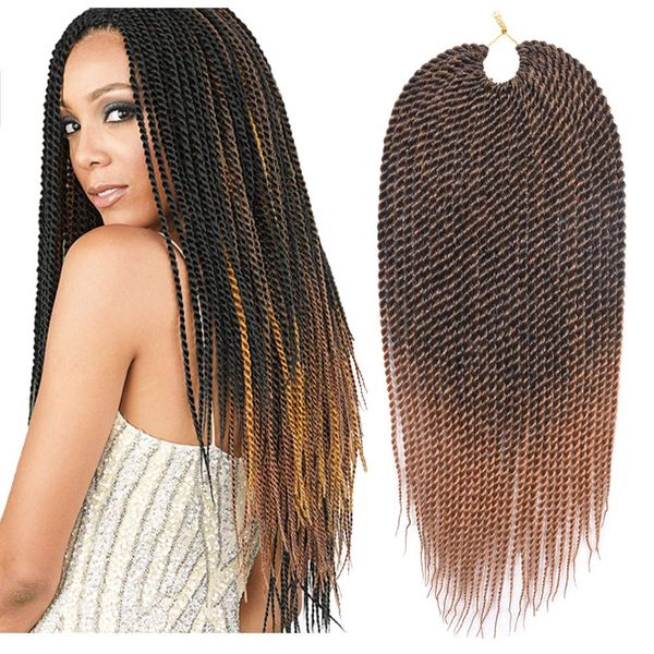 Capelli senegalesi intrecciati Trecce da 22 pollici Capelli all'uncinetto 30 fili/pacco Capelli all'uncinetto piccoli pre-tagliati all'uncinetto per donne