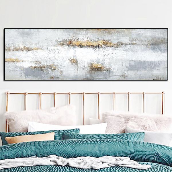 Decorazione da parete Arte Pittura astratta originale Pittura a olio grigia Poster e stampe Arte murale Immagini su tela per soggiorno Camera da letto Decorazione domestica