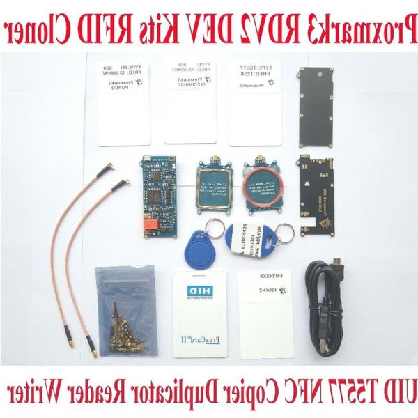 Proxmark3 RDV2 ELECHOUSE DEV Kits RFID Cloner Duplicador Leitor Escritor UID T5577 NFC Copiadora Proxmark 3 Clone Crack Tnkam
