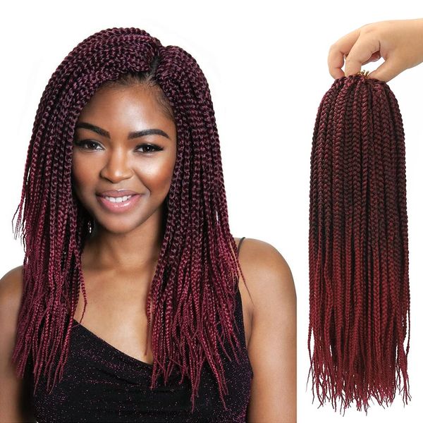 24 Zoll lang, mittelgroß, Box Braids, Häkelhaar, Kunsthaar, Extension Box Braid, Flechthaar