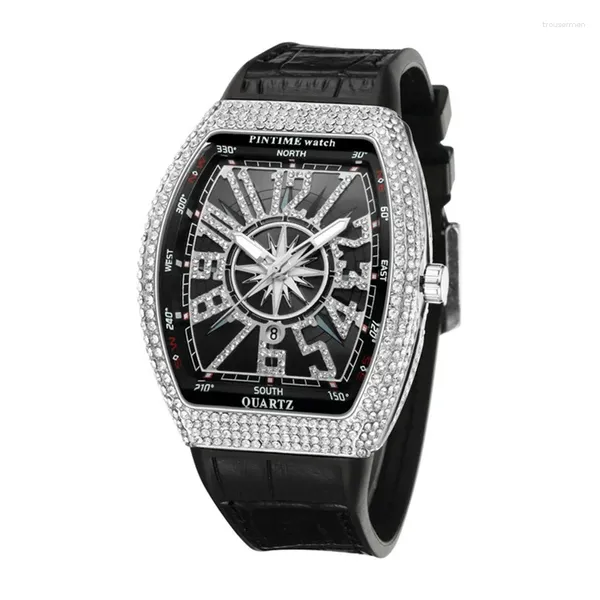 Relógios de pulso Sdotter Top Watch Homens Clássico Tonneau Caso Calendário Quartzo para Relógio Masculino Hombre Relogio Masculino Drop S