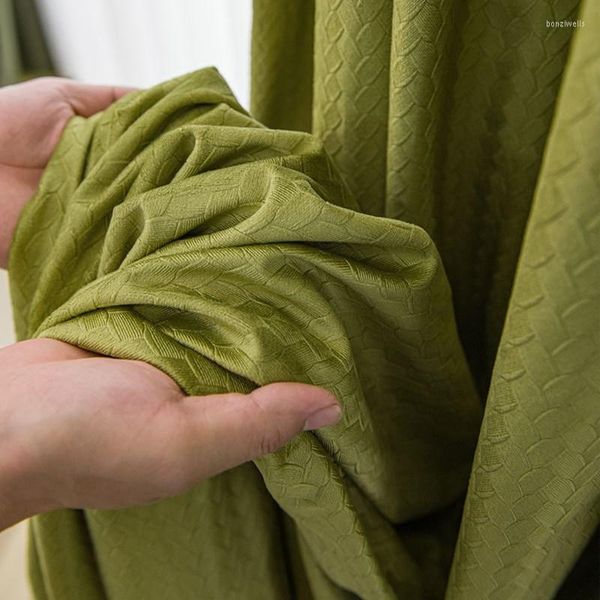Cortina sala moderna escurecimento cortinas de vida verde dragão texturas de textura cortinas com isolamento térmico isolado