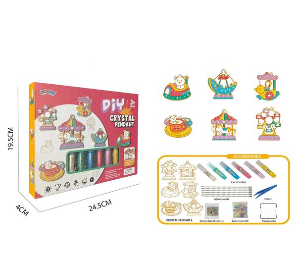 Noel Dekorasyonları Çocuklar İçin Diy Oyuncaklar 3D Kristal Renkli Boyama Graffiti Takı Oyuncak Kız Noel Hediyesi Set Yaratıcı Kolye Yenilik Oyuncakları 231113