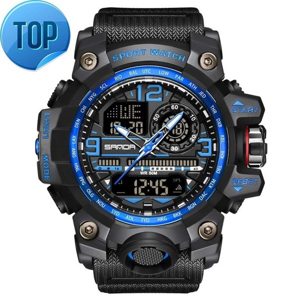 Sanda 3133 multifunktionale Herren elektronische digitale Armbanduhr Jugend leuchtende Armbanduhr Outdoor-Sport wasserdichte Uhr
