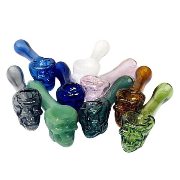 Acook Multi-Colors Skull Head Glass Tubs Skeleton Head Bow