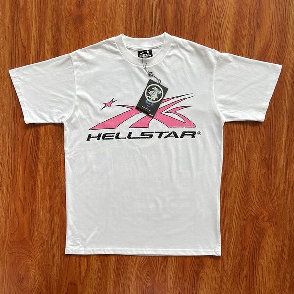 T-shirt con logo sportivo Hellstar Studios T-shirt con logo sportivo stampato in stile europeo maniche corte per uomo donna Top in cotone unisex T-shirt vintage da uomo T-shirt allentata estiva SMLXL