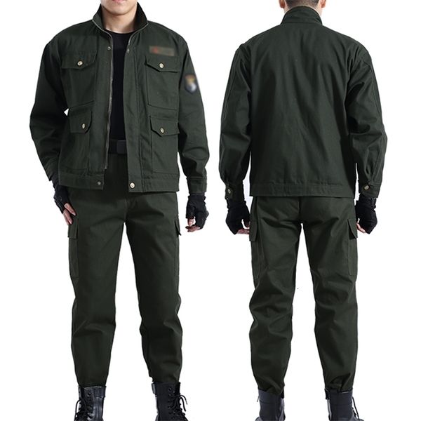 Trainingsanzüge für Herren Arbeitskleidung für Herren im Freien Frühling und Herbst Verschleißfeste Jacke Hosenanzug Arbeitskleidung gegen Verbrühungen 230413