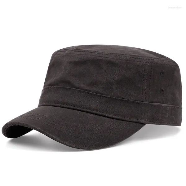 Береты, хлопковые бейсболки для мужчин, однотонная плоская шляпа, модная кепка для гольфа в стиле милитари, мужская уличная повседневная кепка для рыбалки Snapback