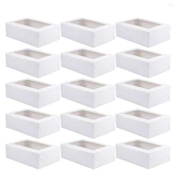 Emballage cadeau 20 pièces 6 cavités support de Cupcake boîte Muffin gâteau avec fenêtre papier conteneur Dessert tasse emballage support