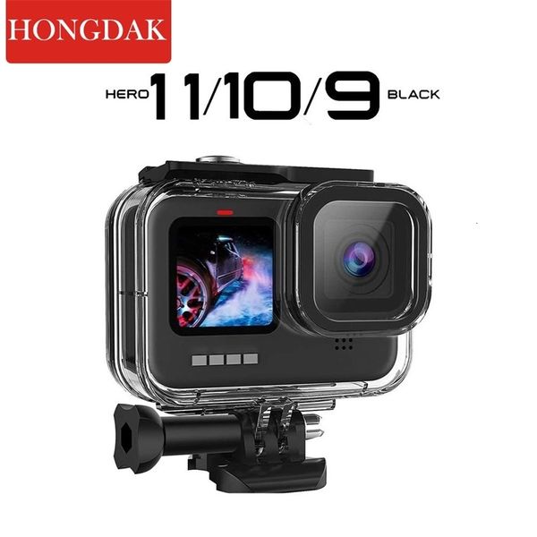 HERO MONOPODOS DE SUFIE 11 10 9 CASE preto Propertício a água de 60m Protetor de mergulho para Go Pro 9 10 GoPro9 Acessórios de capa de mergulho subaquáticos 230412