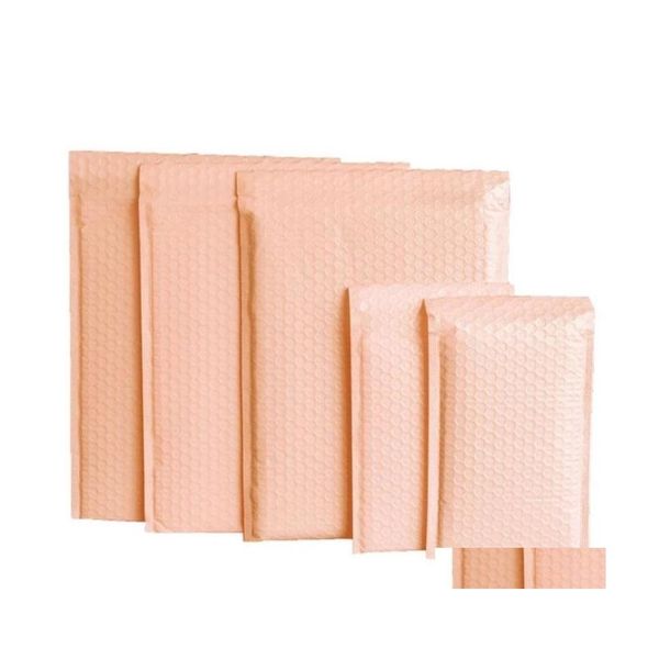 Geschenkpapier 50 Stück Pink Poly Bubble Mailers Gepolsterte Umschläge Bk Gefütterte Polymailer-Beutel zum Verpacken von Maile Self Seal 220427 Drop Deliver Otyuc