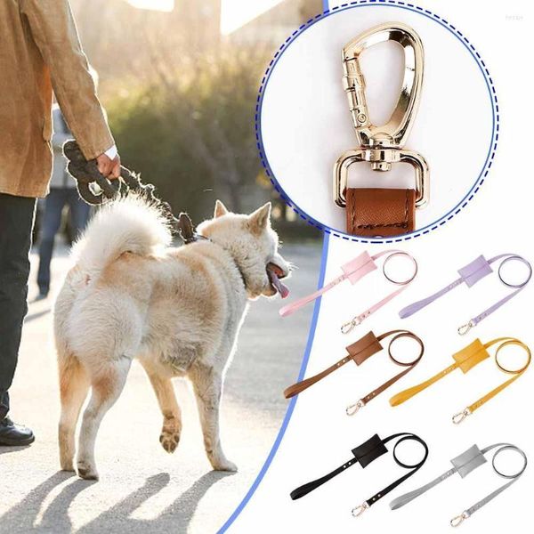 Colarinho de cachorro 150 coleira de couro de 2 cm com dispensador de saco de cocô Pet Practical Dogs Traction Walking Leads Running Accessories corda ou j4y6