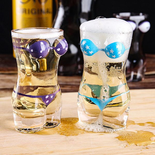Tumblers 70ml450ml Creative Sexy Body Shaped Cocktail Beer Glass Mug Bikini Girl Clear Cups Unique Drinking es for Party Bar 230413