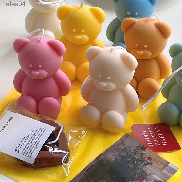 Aromaterapia urso vela perfumada velas de aniversário das crianças dos desenhos animados mini criativo bonito aromaterapia artesanal decoração do bolo yq231113