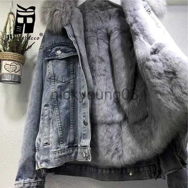 Jaquetas femininas denim casaco de veludo moda feminina casacos de inverno 2022 promoção jaquetas pesadas plus size outwears sobretudo roupas femininas j231113