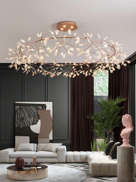 Lampadari Lampadario nordico Moderno soggiorno di lusso Cucina Firefly Lampada a sospensione a soffitto a led Luci ad anello per bambini creativi per interni