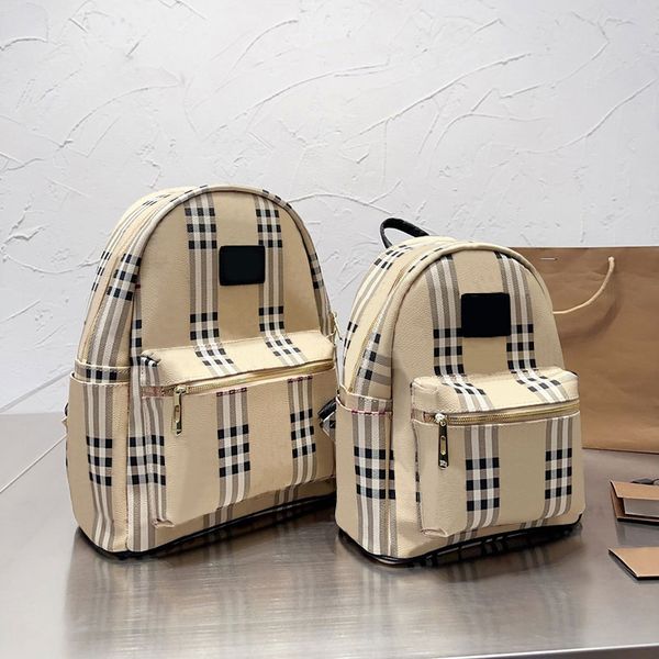 Plaid Designer Backpack Mulheres homens Tartan School Bag Bag Multi Pocket Fashion Letter Backpacks Bacha