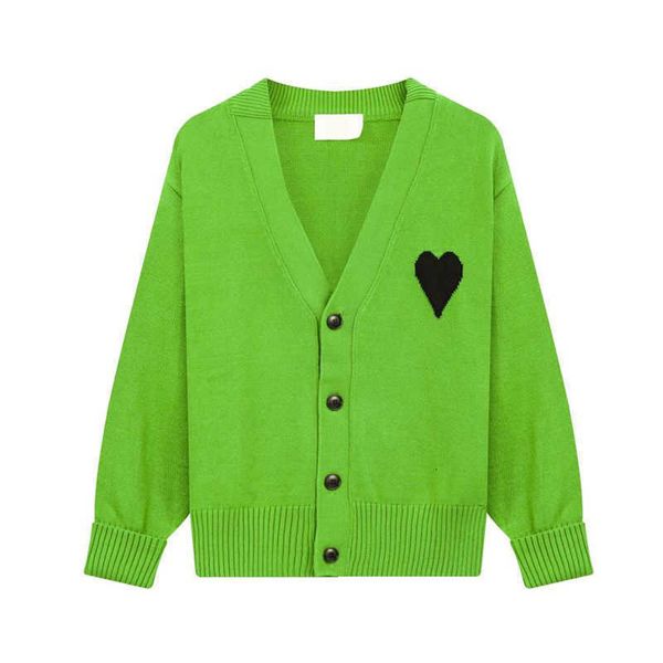 AMIS AM I Maglione Cardigan Designer AMIParis Maglia Uomo Donna Frence Felpa con cappuccio maglione Big Coeur Heart Love Jacquard 2024 Primavera Casual Streetwear 11